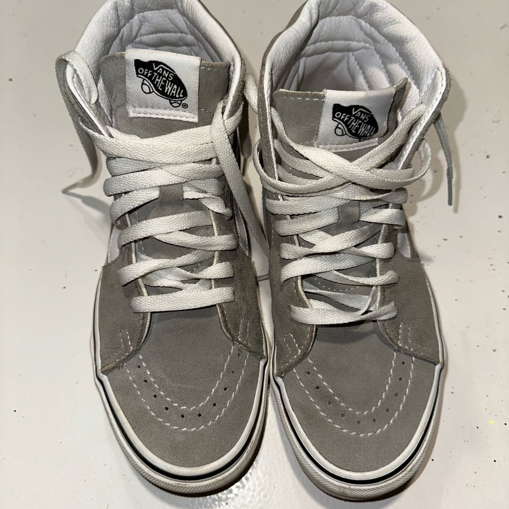 Vans Gray and White High-Top Sneakers